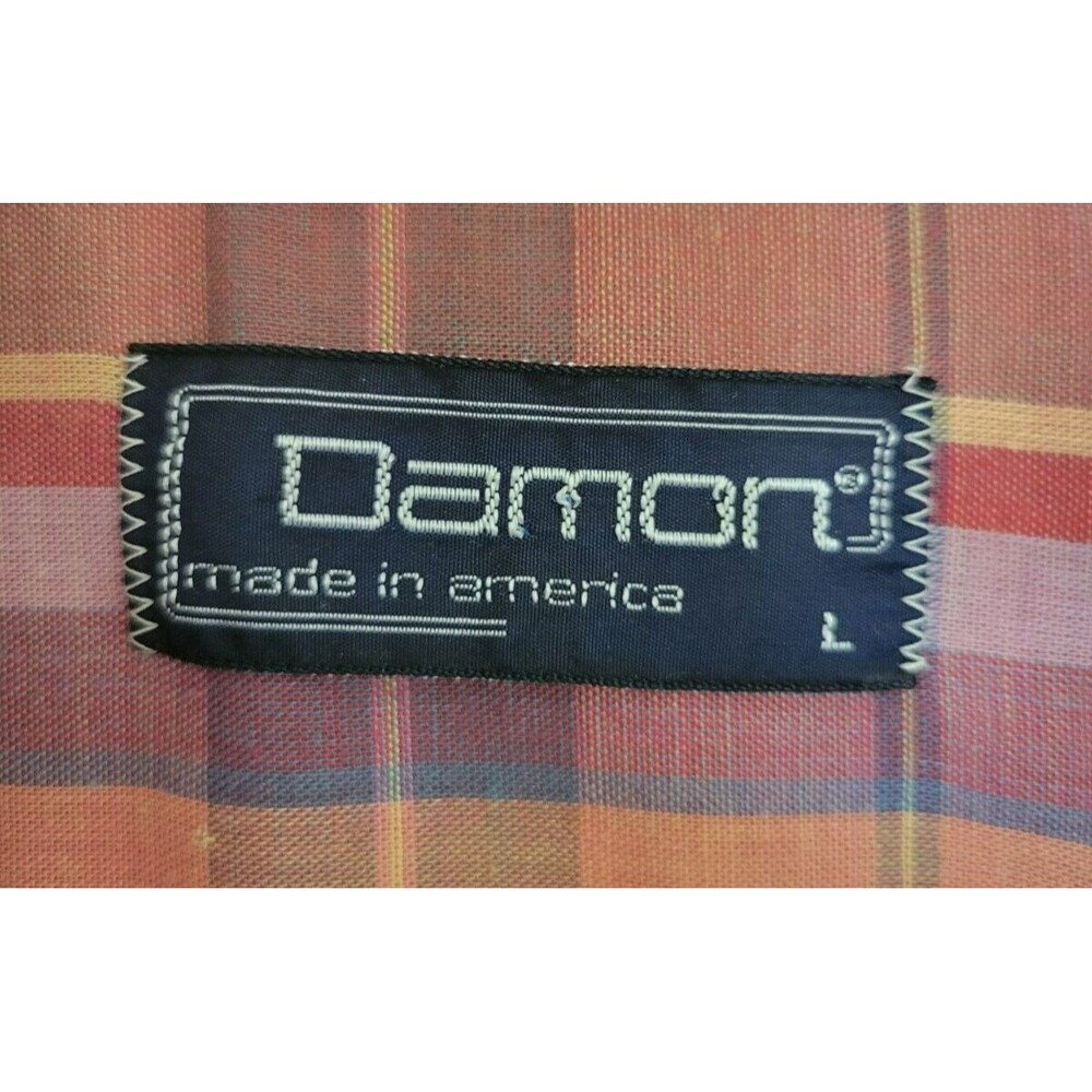 Damon Men's Plaid Button Down Long Sleeve Shirt Size Large - Picture 4 of 8